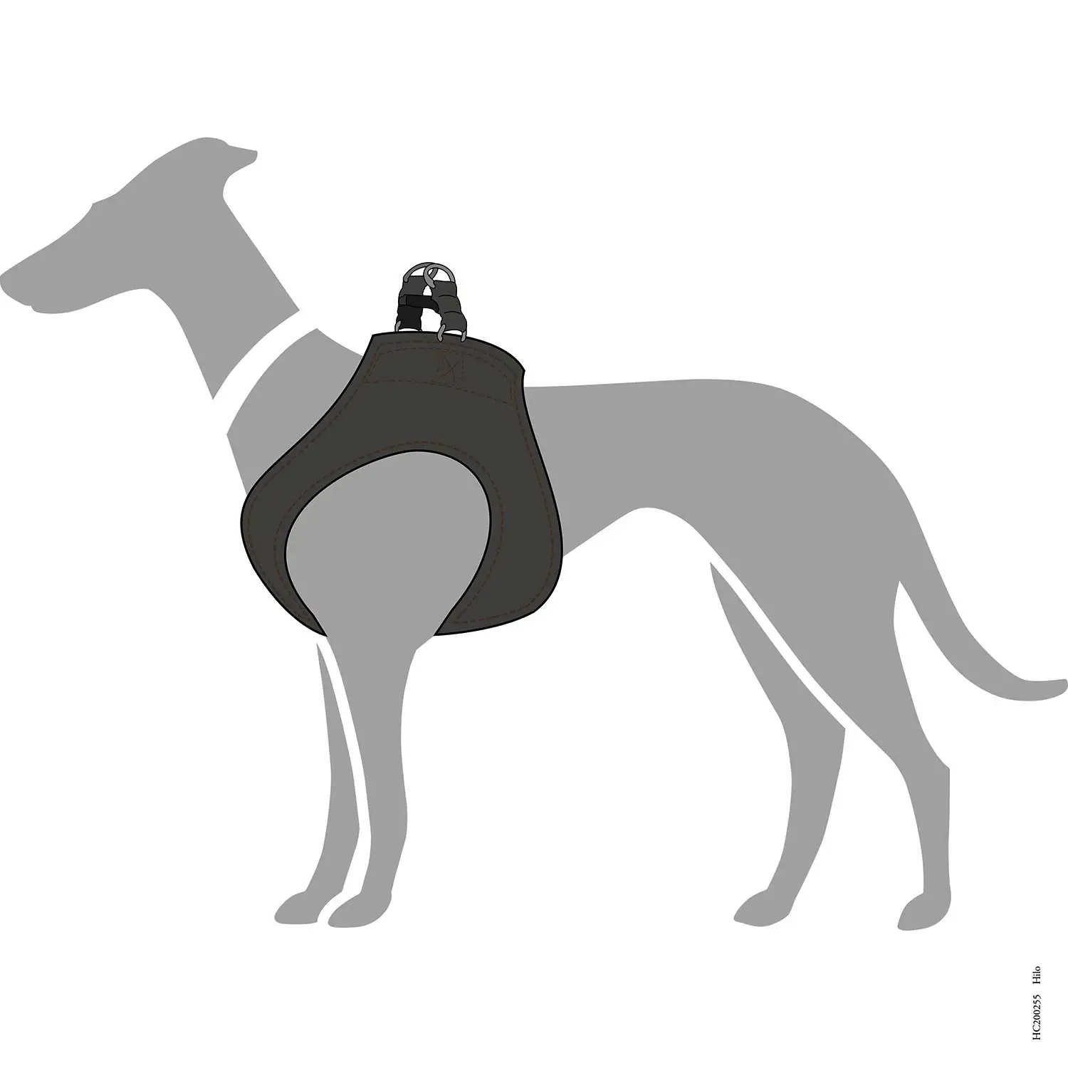 Hunter Hilo læder hundesele sort XXS/XS - hals 30-34 cm
